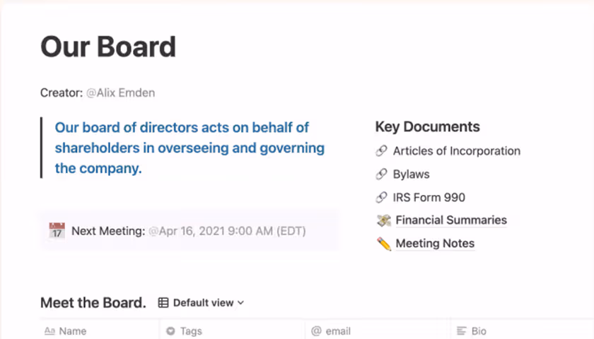 Vorstandsverwaltung Vorlage Produktbild