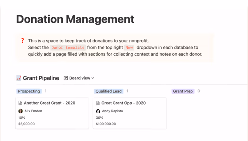 Spendenverwaltung Vorlage Produktbild