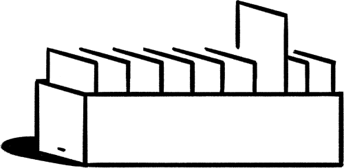 An illustration of files peeking out of a box