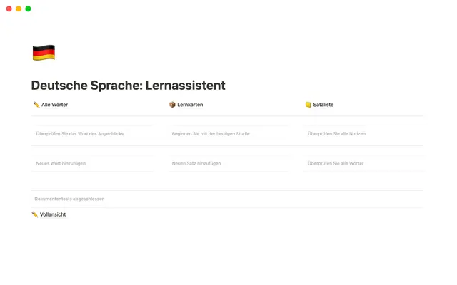 Deutsche Sprache: Lernassistent