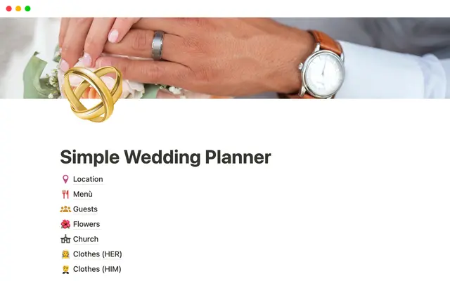 Simple Wedding Planner